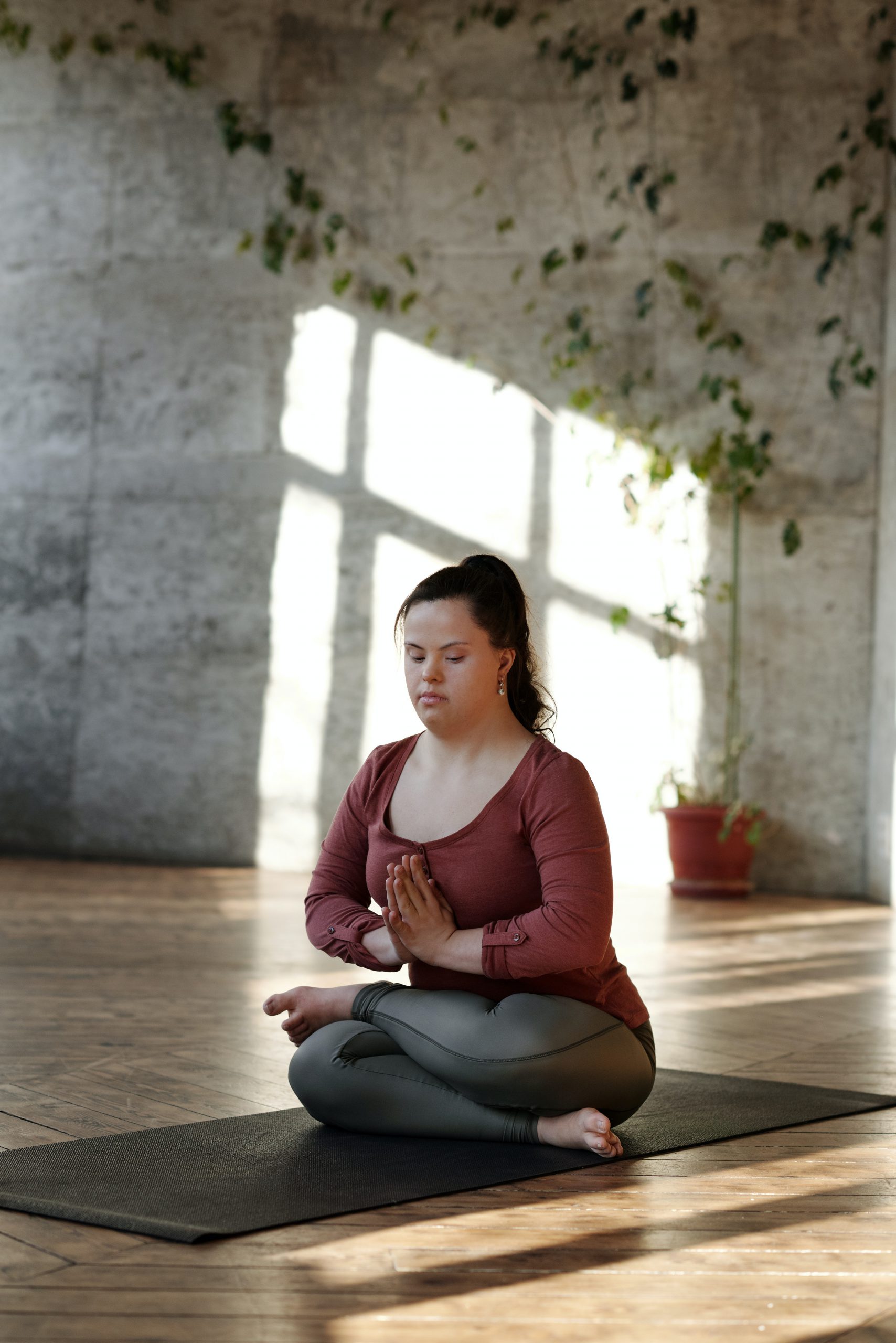 a person with disabilities doing yoga